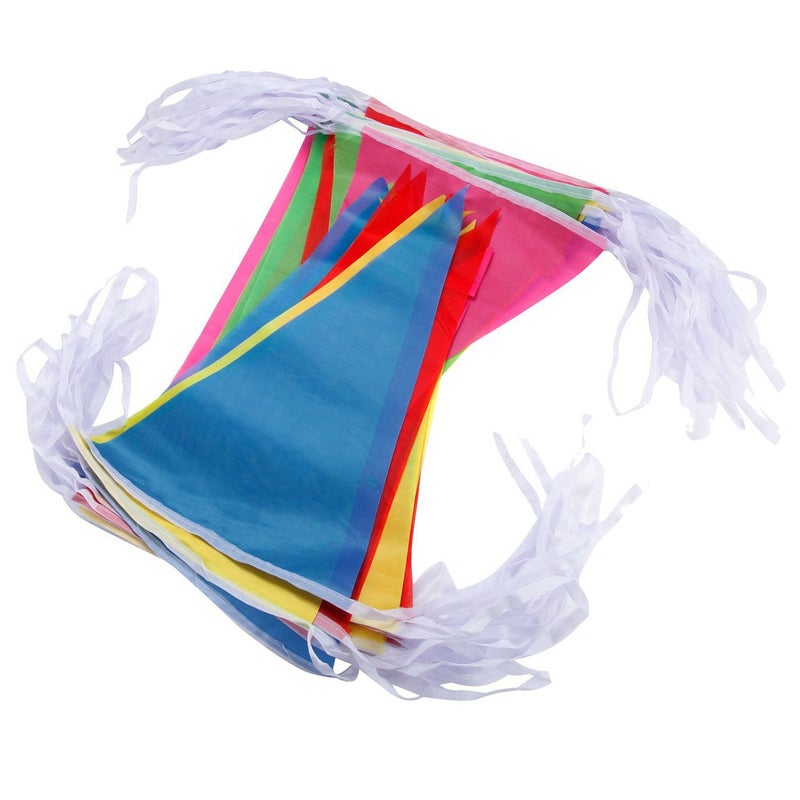 VOVRU 1000ft Multicolor Pennant Banners String Bunting Flag Banner,Nylon Fabric Decorations Flags for Festival Party Celebration Eventsyard Picnics - 600pcs Nylon Fabric Decorations Flags - Image 5